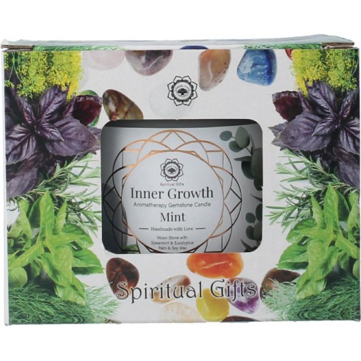 Green Tree gemstone candle inner gro mint 256g