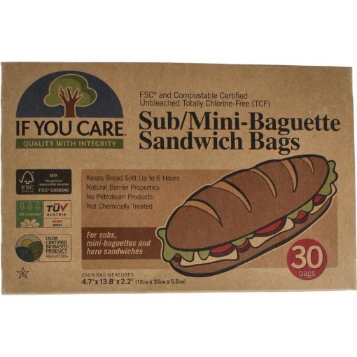 If You Care mini baguette & sandwich bags 30st