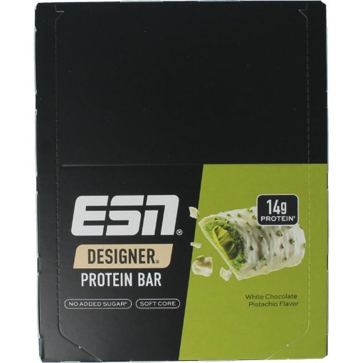 ESN white chocolate pista bar 45g 12st