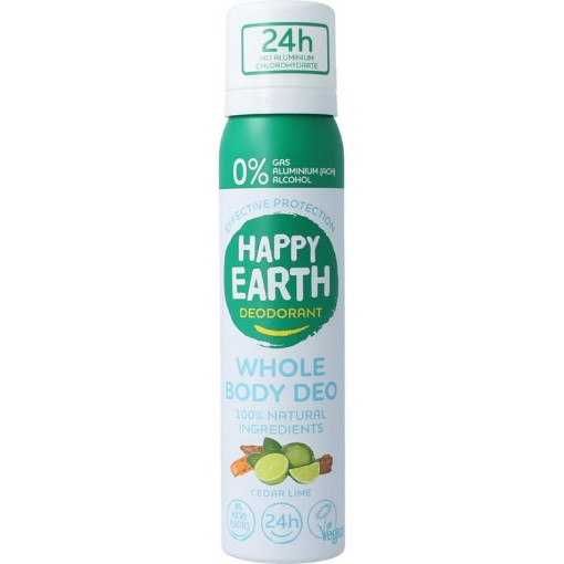 Happy Earth body deo spray cedar lime 100ml