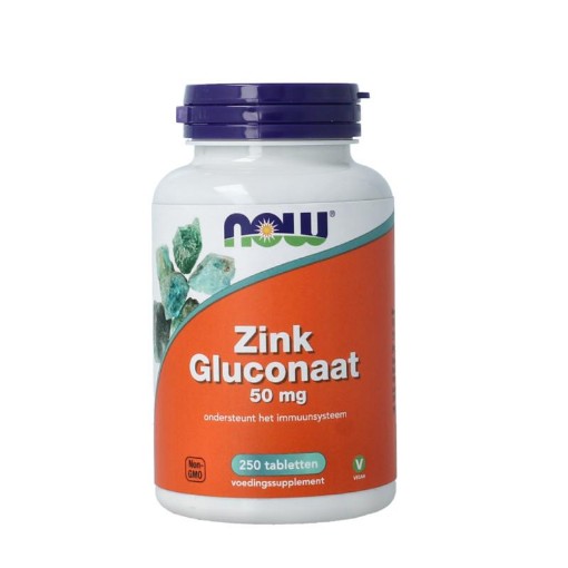 NOW zink glucoraat 50 mg 250tb