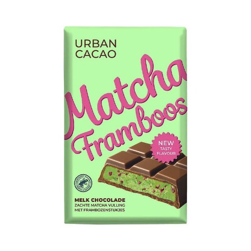 Urban Cacao Matcha framboos 140g