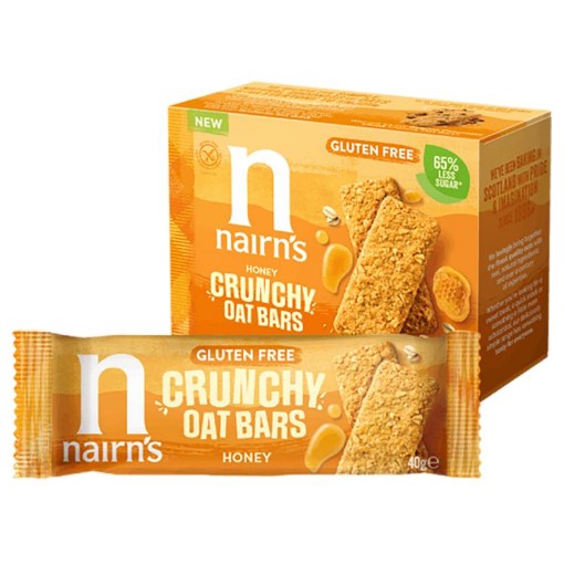 Nairns crunchy oat bars honey gv 160g