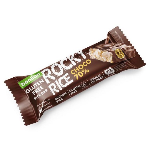 Benlian Rocky rice choco 70% bar glutenvrij 18g