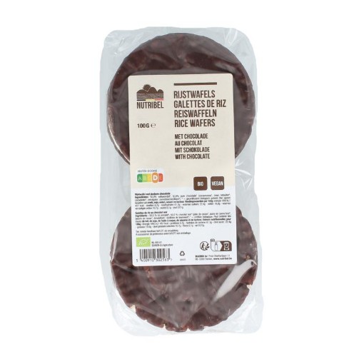 Nutribel Rijstwafels met pure chocolade bio 100g