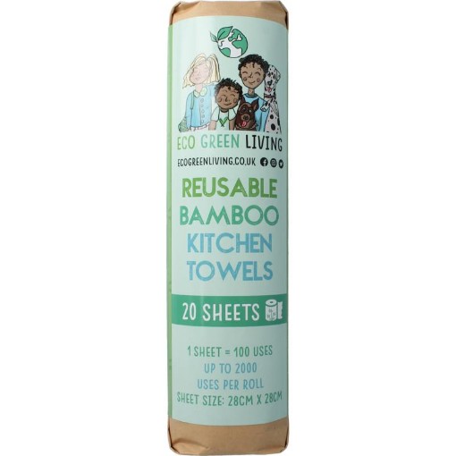 Eco Green Living Keukenrol bamboo 20 vellen 1st