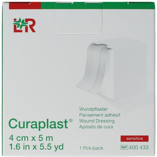 Curaplast sensitive wondpleister 5mx4cm 1rol