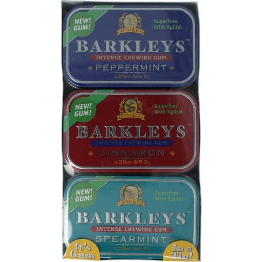 Barkleys chewing gum assorti 9x30 gram ex