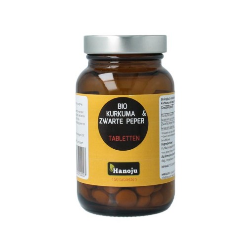 Hanoju Kurkumapoeder + piperine 500mg bio 150tb