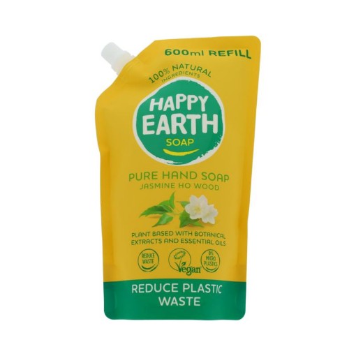 Happy Earth refill handzeep jasm ho wood 600ml