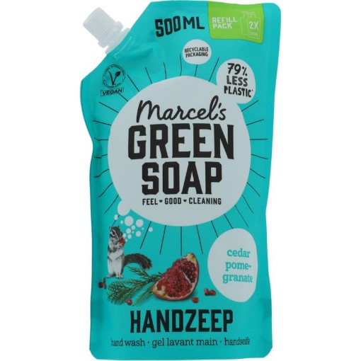 Marcel's Green Soap handzeep ceder & pomegr nav 500ml