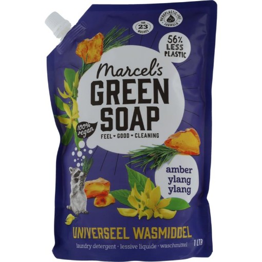 Marcel's Green Soap wasmid amber & ylang ylang nav 1000m