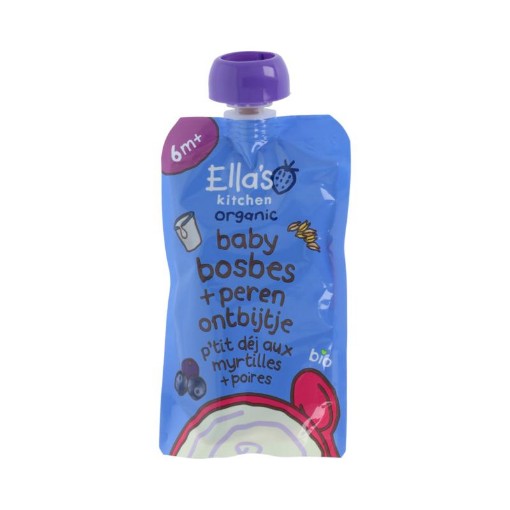 Ella's Kitchen baby bosbes+peer ontbijt 6+bio 100g