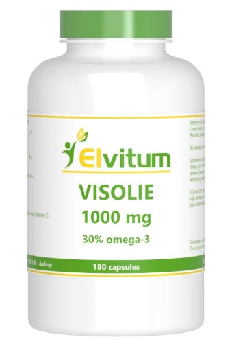 Elvitum visolie 1000mg omega 3 180sf