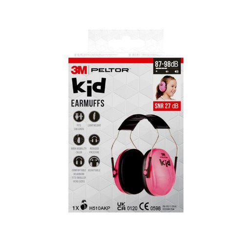 3M gehoorkap v kinderen neon pink 1st