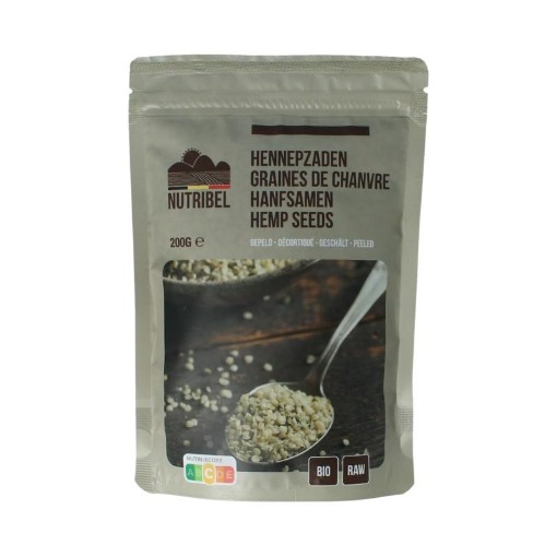 Nutribel Hennepzaad gepeld raw bio 200g