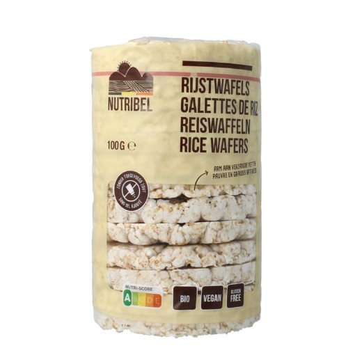 Nutribel Rijstwafels zonder zout glutenvrij bio 100g