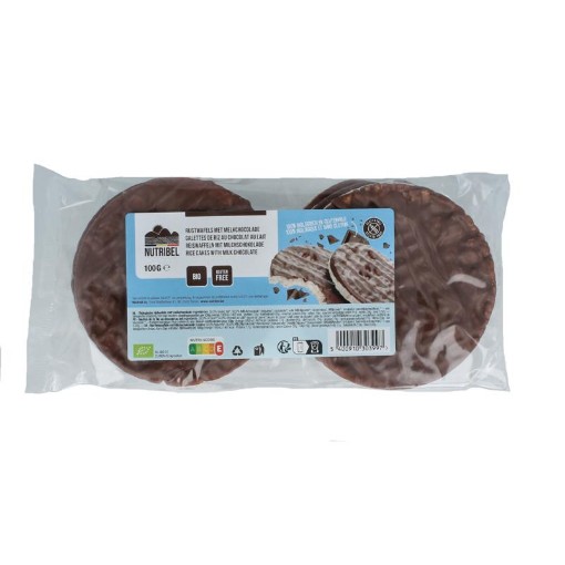 Nutribel Rijstwafels melkchocolade bio 100g