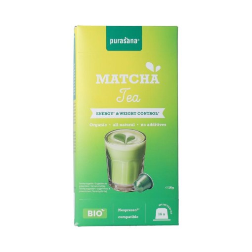 Purasana inst matcha thee capsules bio 16ca