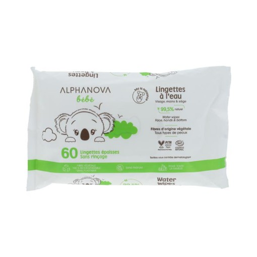 Alphanova Bebe water wipes face & hand & bott 60st