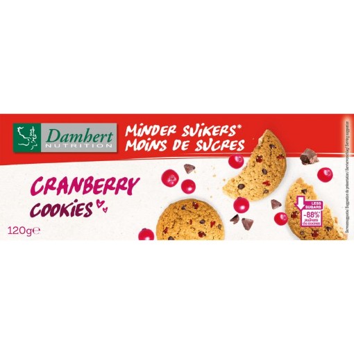 Damhert Cranberry cookies minder suiker 120g