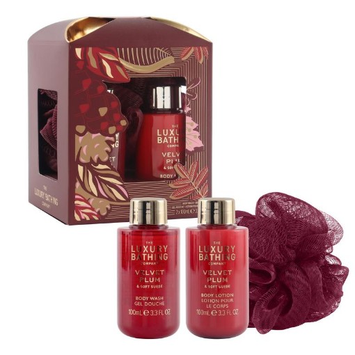 The Luxury Bathing Co Velvet Plum & Soft Suede - Glamorous Glow 1set